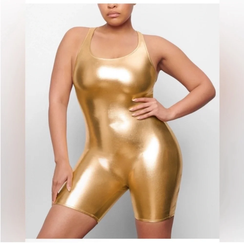 SKIMS Gold Swim bodysuit